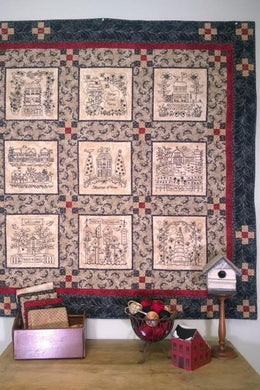 Home and Heart BlackWork Quilt-0417-2000